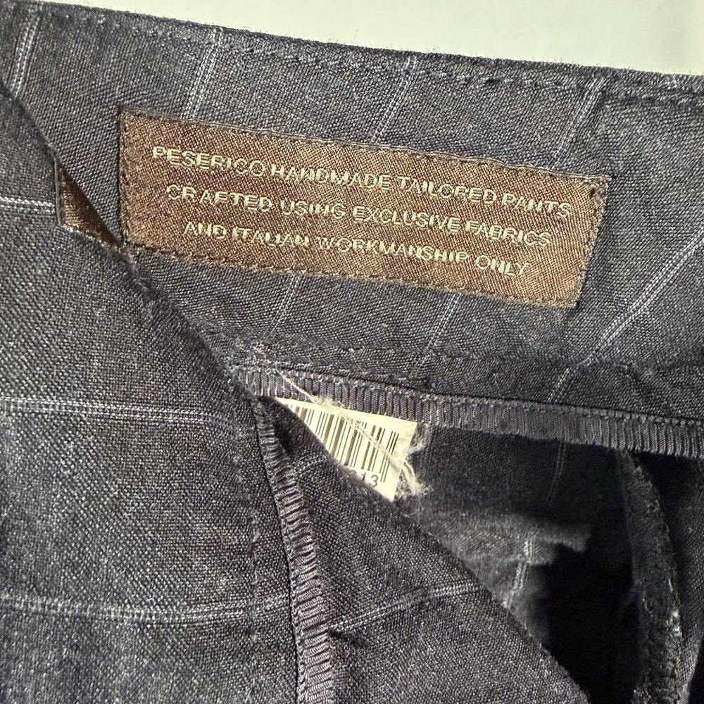 Peserico Fleece Wool Blend Pinstripe Ankle Pants Italy Sz 46 US 10 Academia Work - Picture 9 of 13